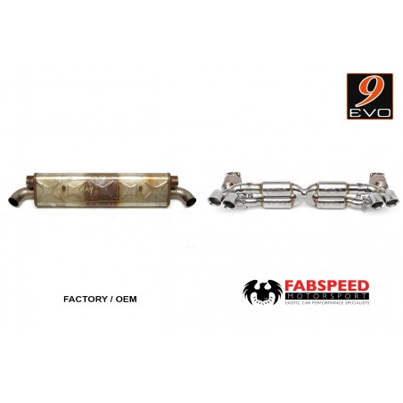 FABSPEED /// Silencieux SUPERSPORT 70mm X-pipe avec catalyseurs 200 cellules pour Porsche 997 TURBO MKII
